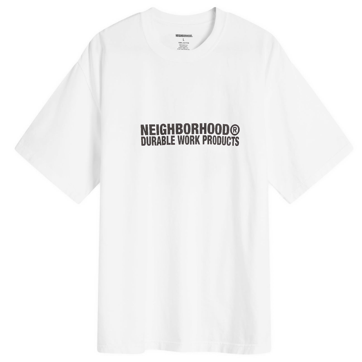 T-shirt Neighborhood Men's Sheltech Logo T-Shirt, Size Large Vit | 251BWNH-CSM02-WHT, 0