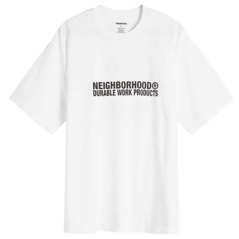 T-shirt Neighborhood Men's Sheltech Logo T-Shirt, Size Large Vit | 251BWNH-CSM02-WHT