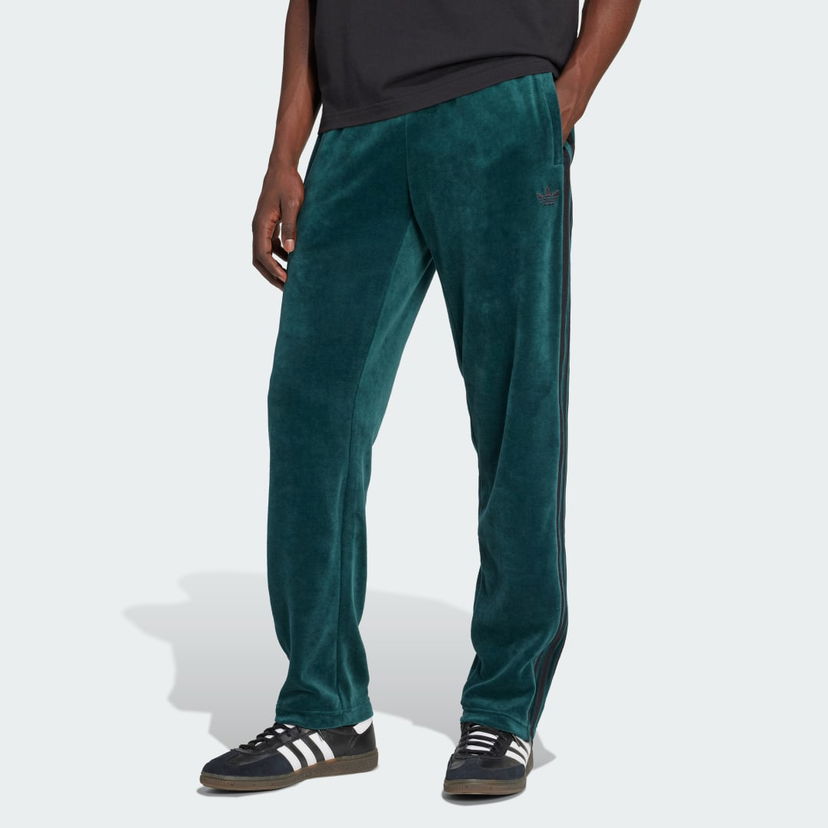 Träningsbyxor adidas Performance Adicolor SST Velour Track Pants Grön | JX1551