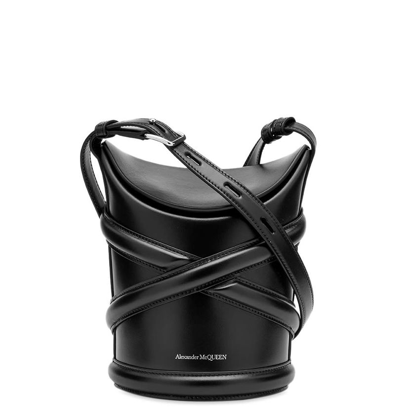 Axelväska Alexander McQueen The Curve Small Cross Body Bag Black Svart | 6564671YB40-1000