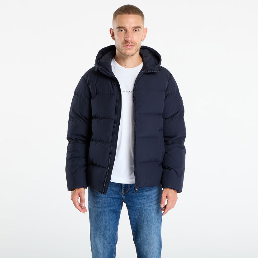 Pufferjacka Tommy Hilfiger Tommy Hilfiger Water Repellent Down Hooded Puffer Jacket Mörkblå | MW0MW40616 DW5