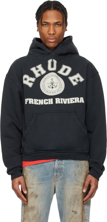 Sweatshirt Rhude Rhude 'French Riviera' Graphic Hoodie Svart | RHPS25HO04012, 0