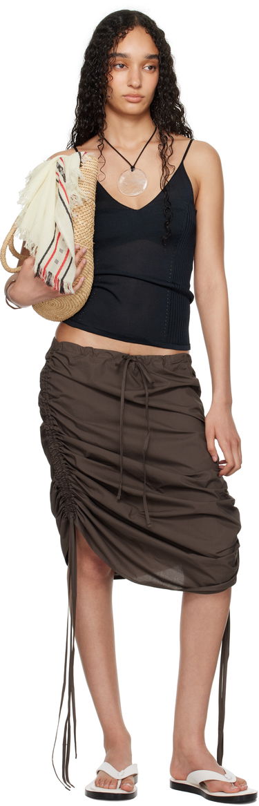 Kjol Baserange Baserange Pictorial Strap Midi Skirt Brun | Pictorial Skirt, 4