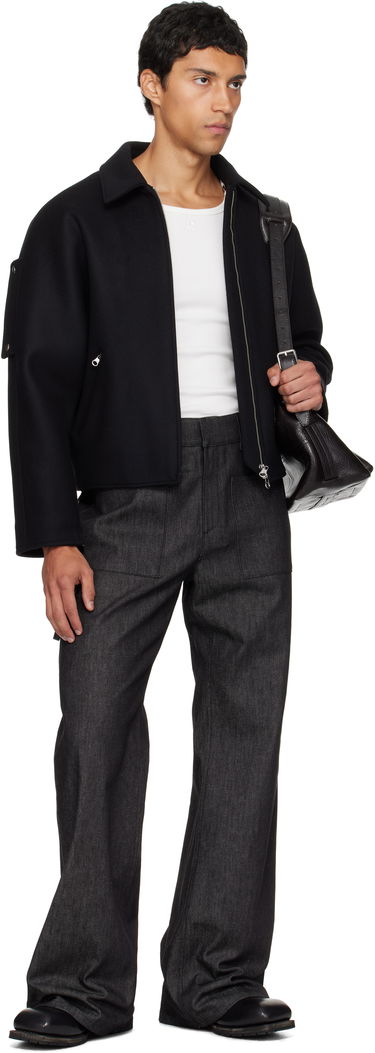 Bomberjacka Courrèges Courrèges Embroidered Wool Bomber Jacket Svart | 325CBL308WO0118, 3