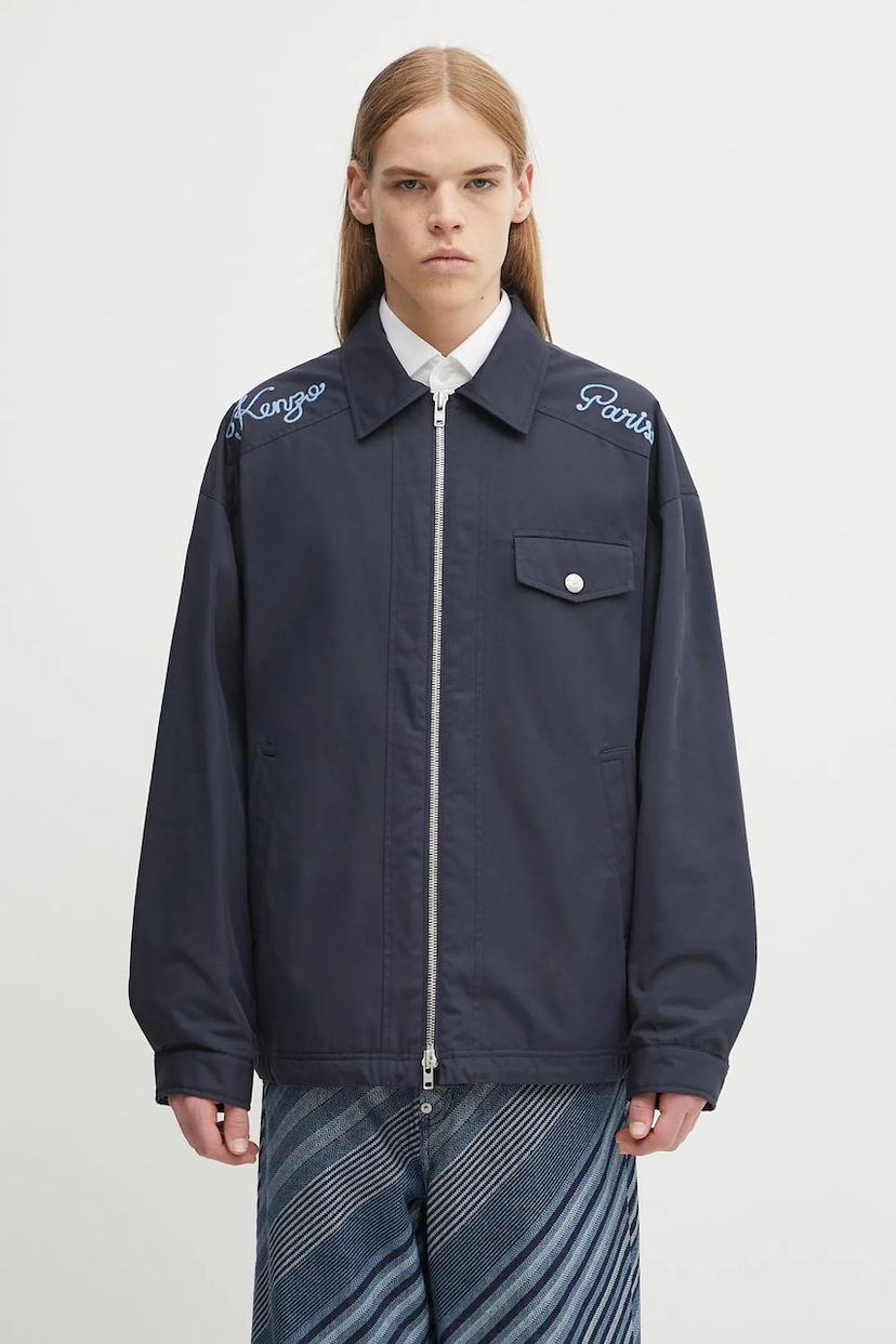 Jacka KENZO Kenzo Chainstitch Coach Jacket Mörkblå | FF65BL0659OI