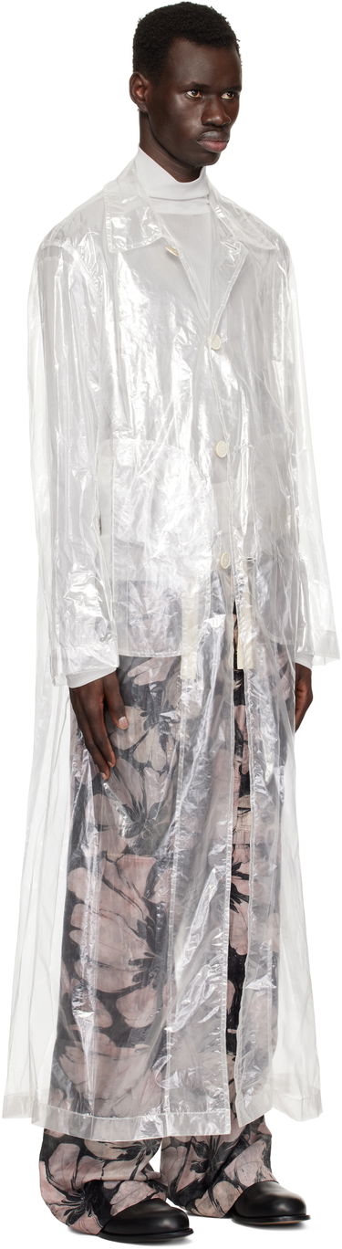Regnrock Dries Van Noten Dries Van Noten Transparent Nylon Long Coat Vit | 251-020213-1257, 1