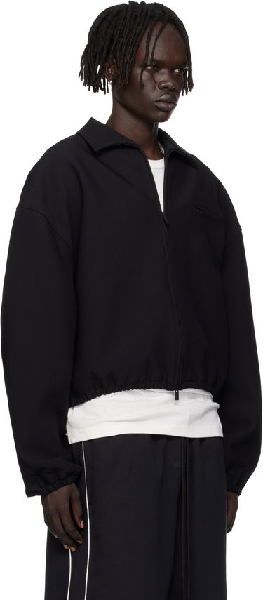 Jacka Fear of God ESSENTIALS Bonded Canvas Zip-Up Jacket Svart | 202SP258060F, 1