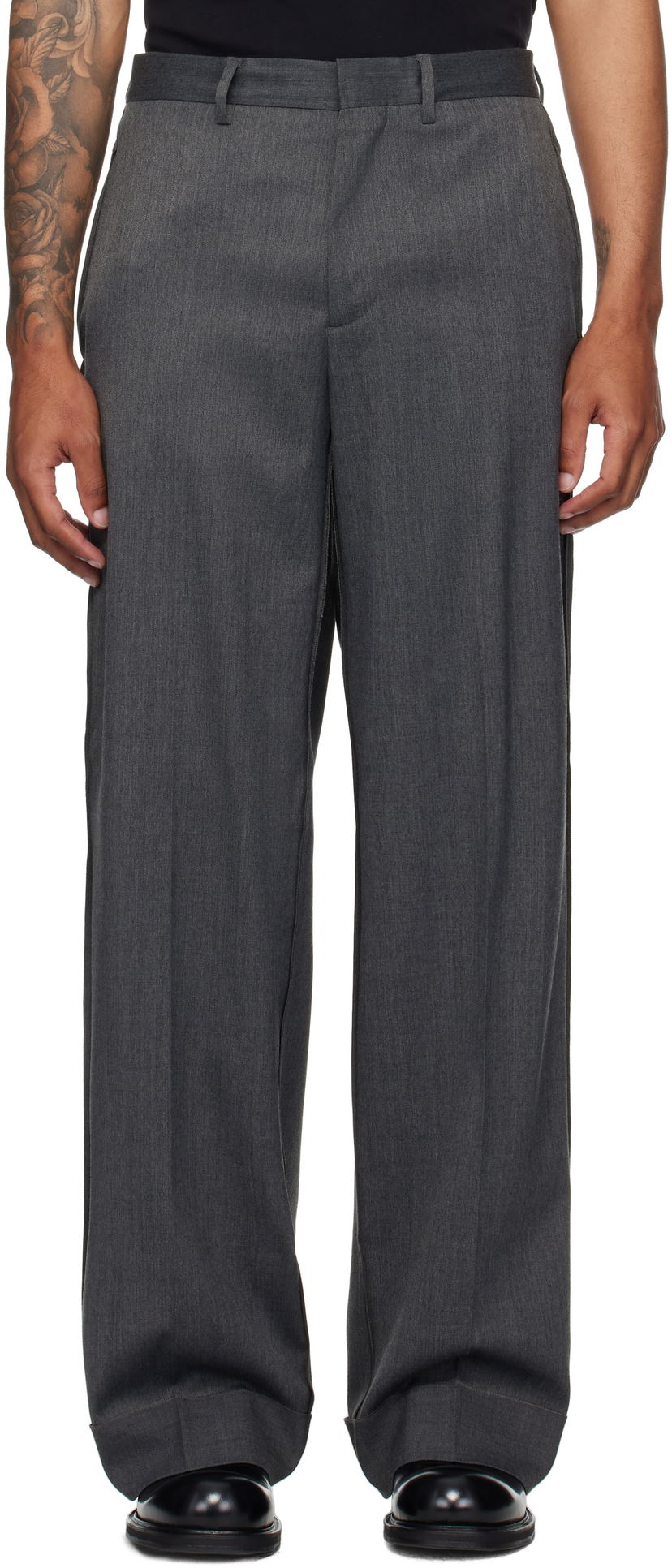 Byxor Maison Margiela MM6 Maison Margiela Rolled Cuff Trousers Grå | SH0KA0047 S47848