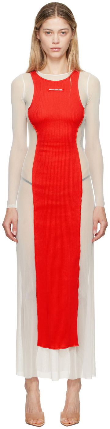 Klä Jean Paul Gaultier 'The Long Petit Grand' Maxi Dress Röd | 24/30-F-RO191B-T001-0130