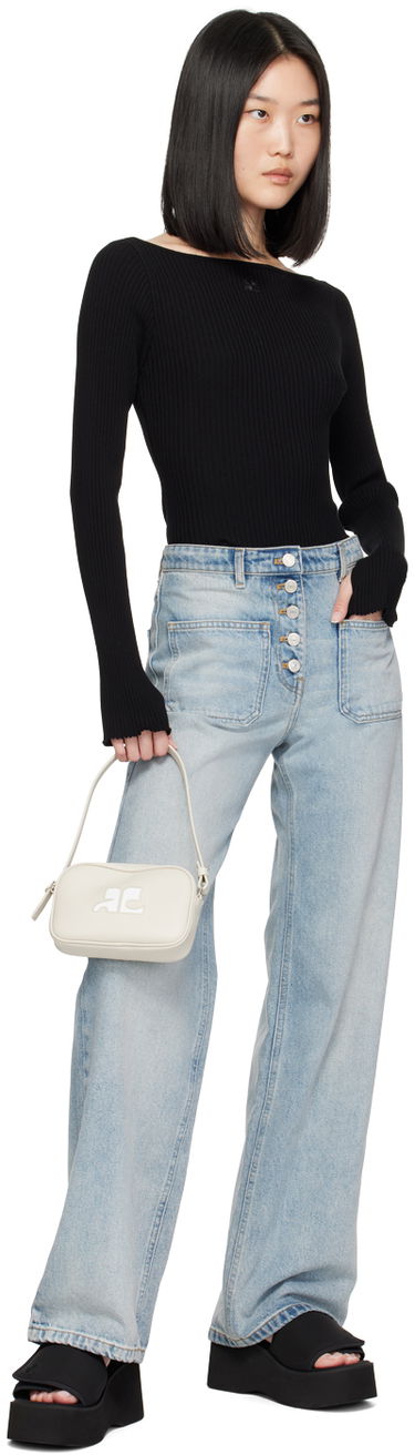 Axelväska Courrèges Slim Leather Camera Bag Beige | 124GSA092CR0027, 3