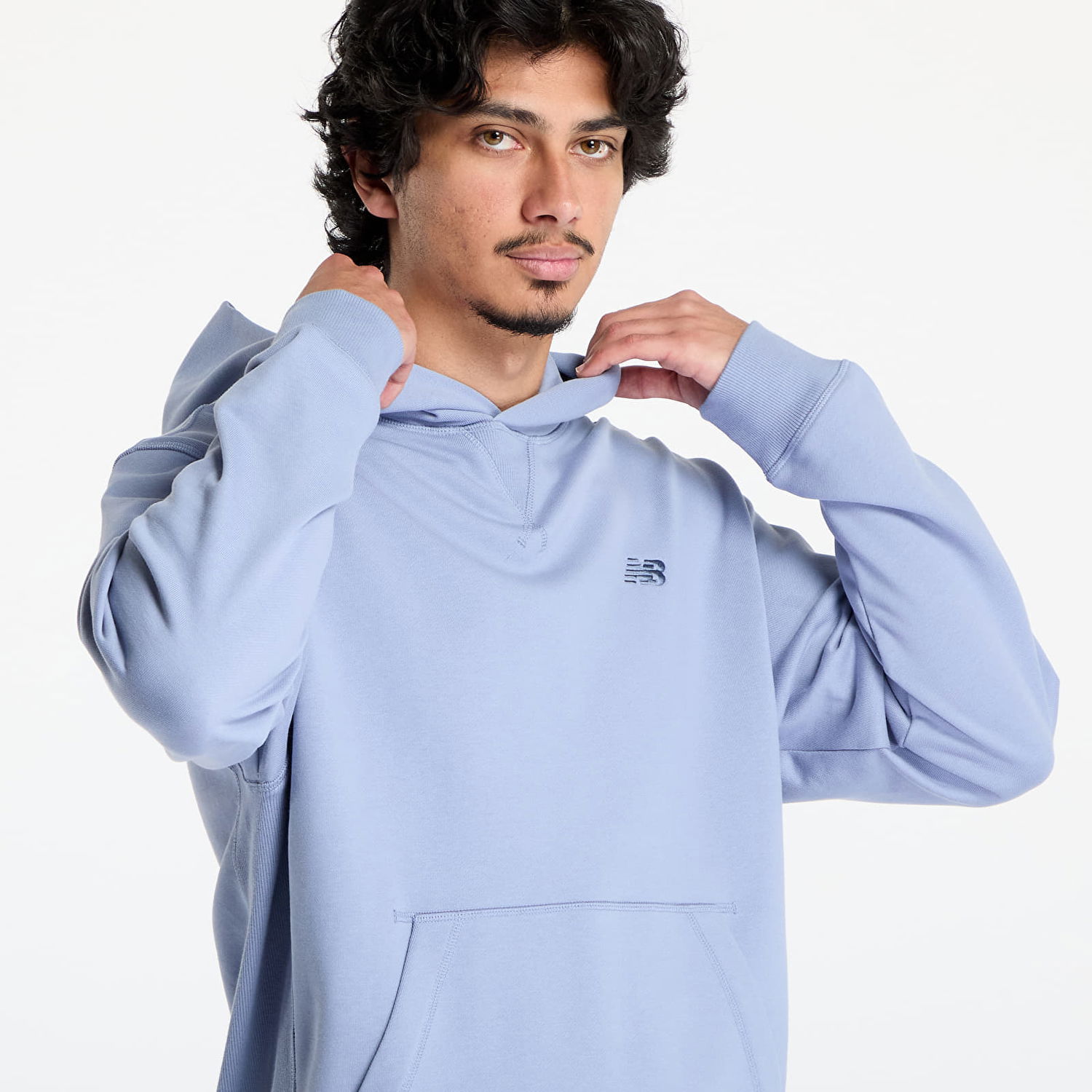 Sweatshirt New Balance Men's Hoodie Blå | NBMT41534DUS, 1