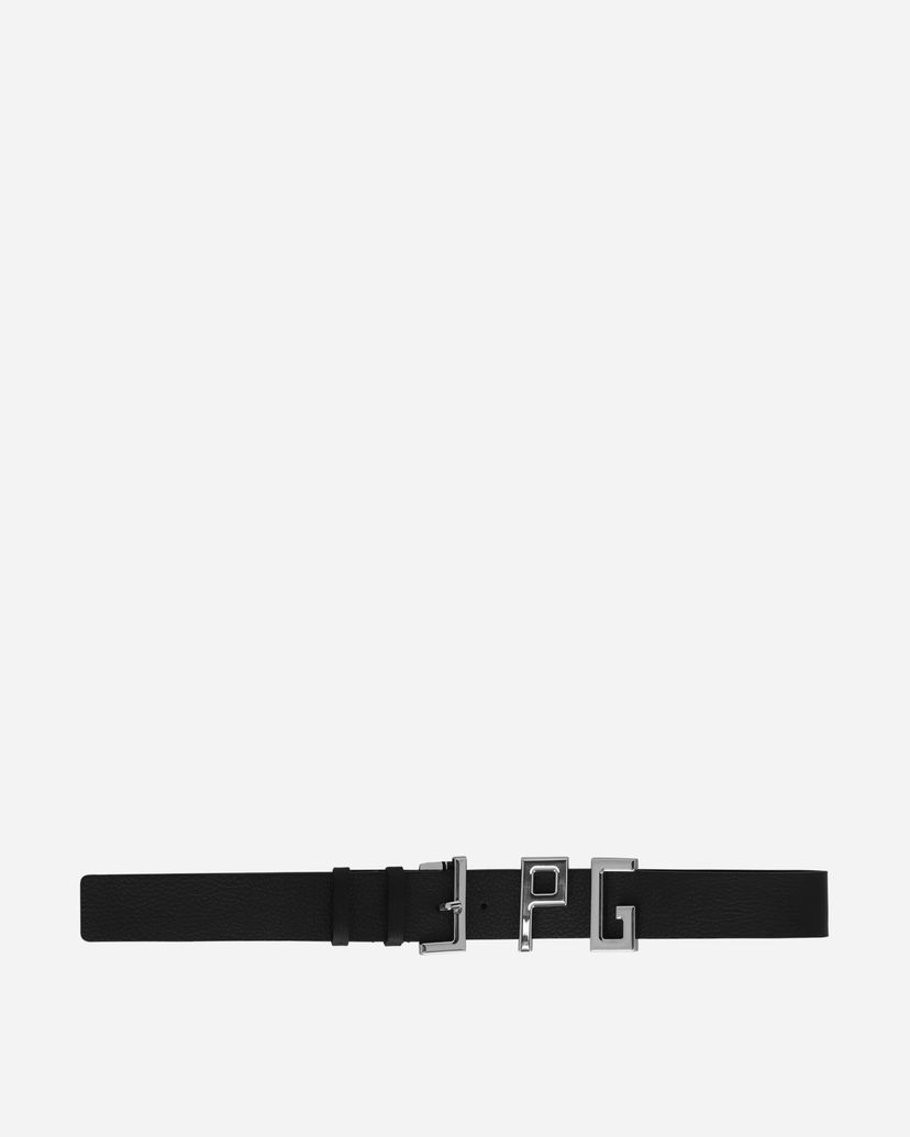 Bälten Jean Paul Gaultier Leather Belt With Metal Logo Svart | 25-33-F-CE018-L029 00