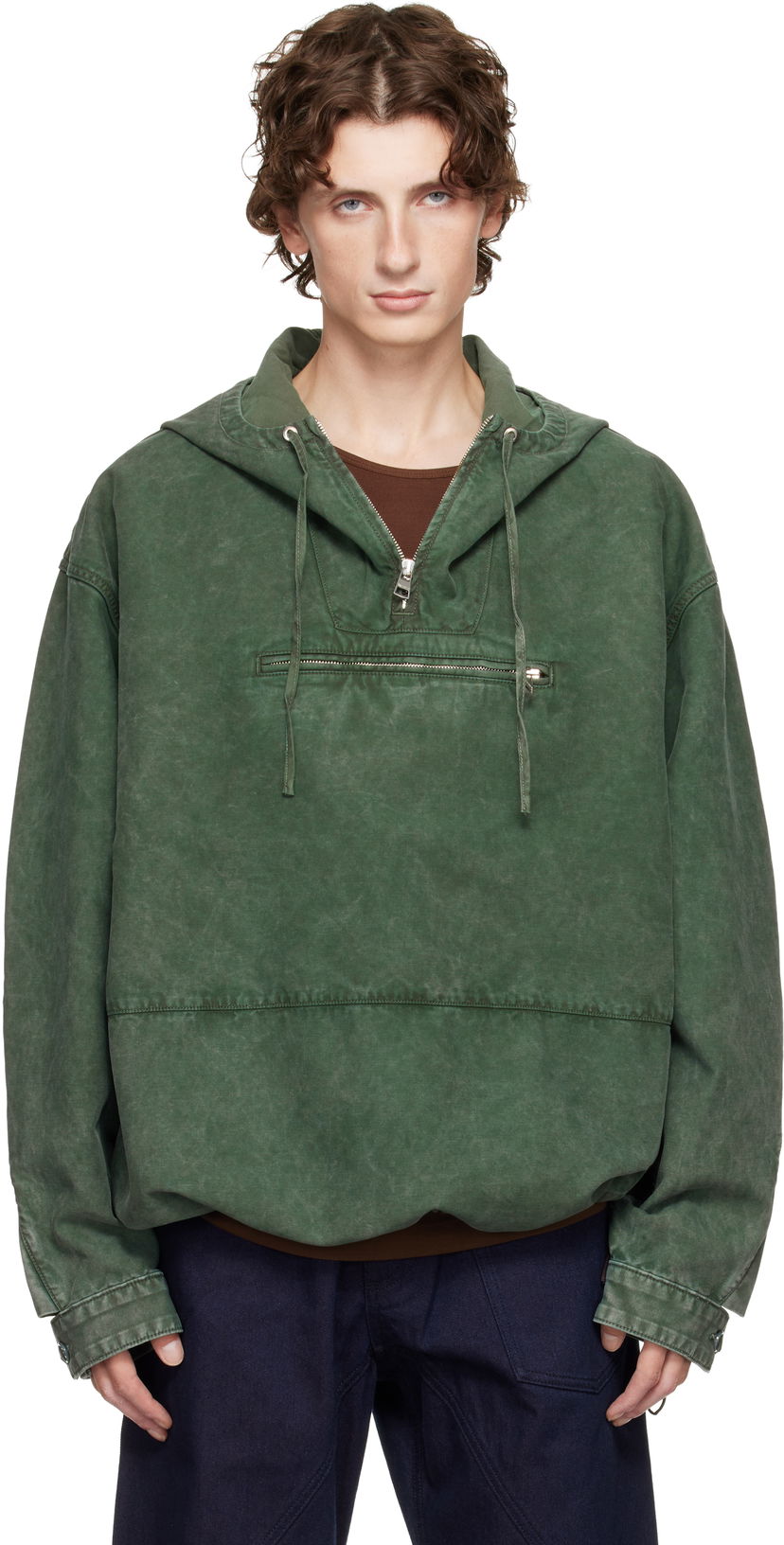 Jacka JW Anderson JW Anderson Garment-Dyed Anorak Jacket Grön | JK0397-PG1600