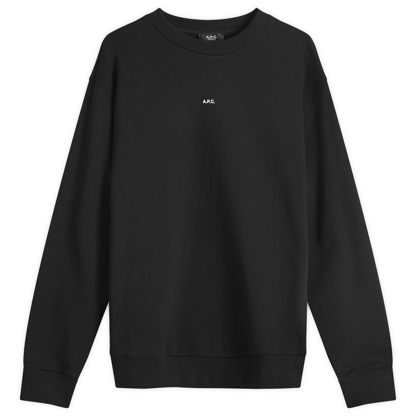 Sweatshirt A.P.C. Micro Logo Crew Sweat Svart | COHBX-H27910-TZC