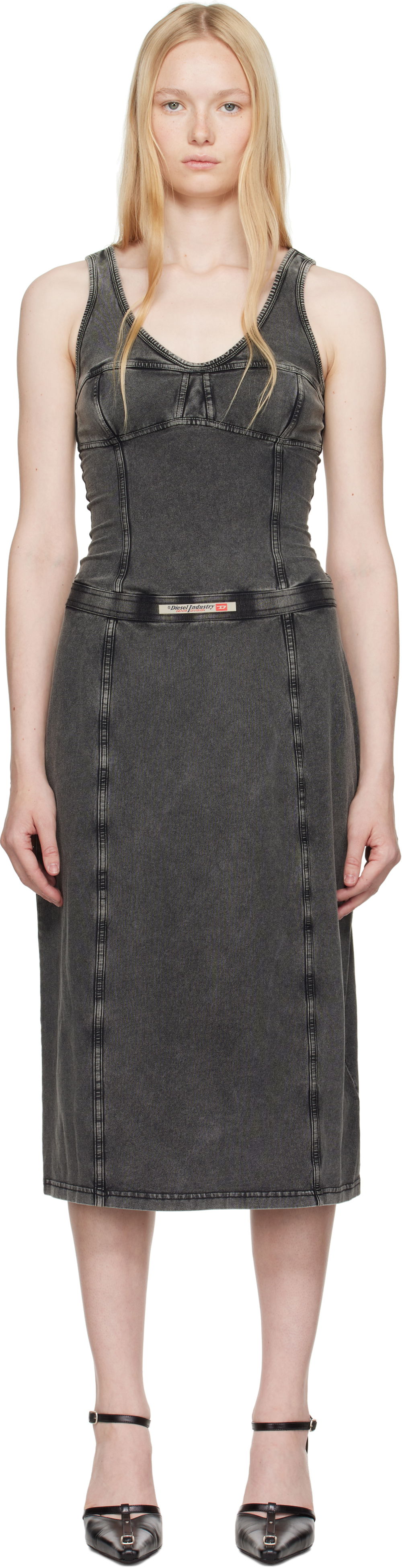 Klä Diesel Diesel D-Inny Midi Dress Grå | A16591 0NJBJ, 0