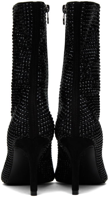 Skovård Stella McCartney Stella McCartney Iconic Crystal-Embellished Pointed-Toe Boots Svart | 810276E00059, 1