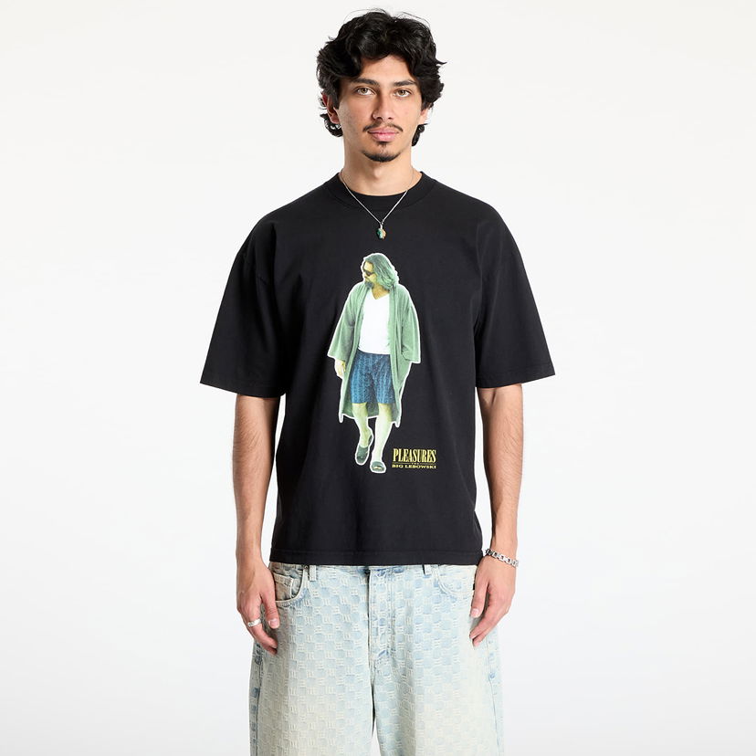 T-shirt Pleasures PLEASURES Dude Graphic Tee Svart | P25SU058 BLACK
