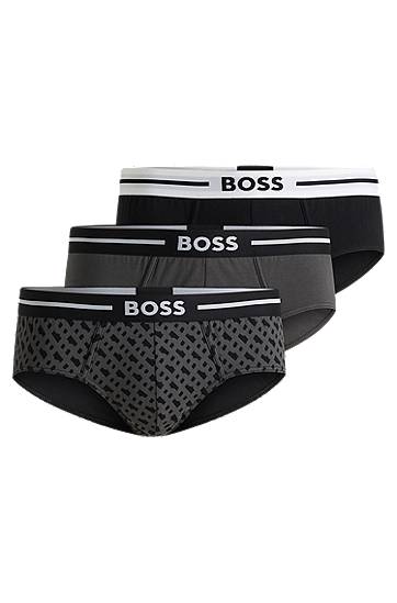 Underkläder och strumpor BOSS Three-pack of logo briefs in stretch cotton Flerfärgad | 50531706, 0