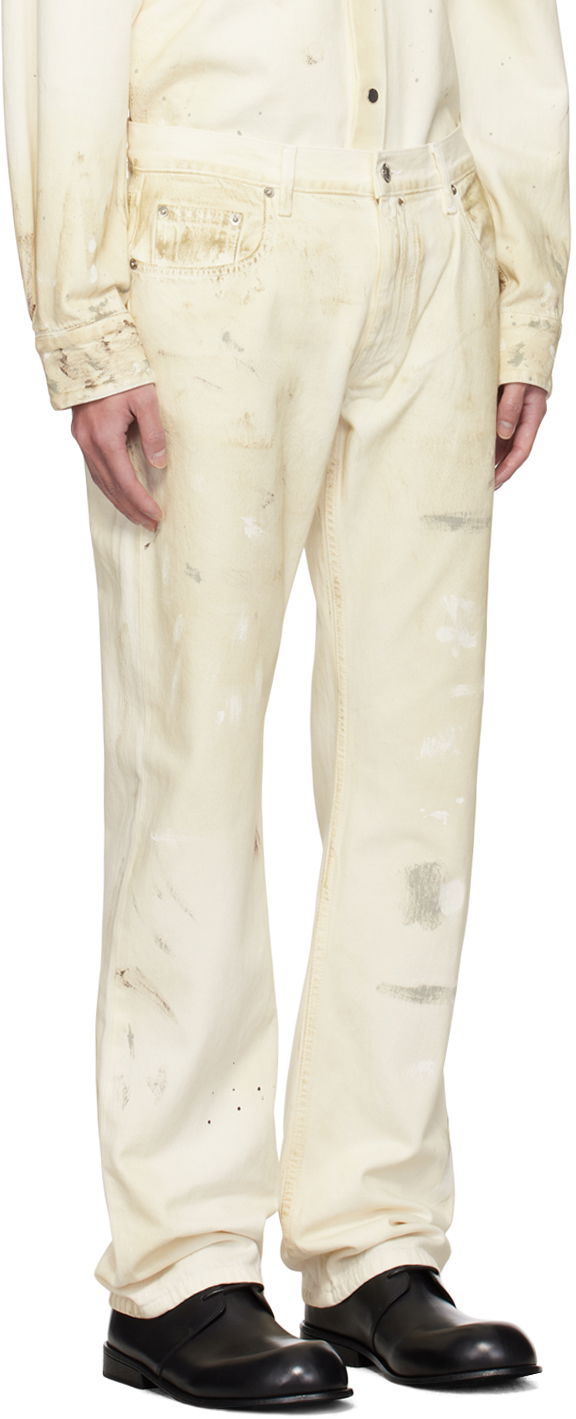 Jeans Helmut Lang Helmut Lang Low-Rise Painted Jeans Beige | O05DM201, 1