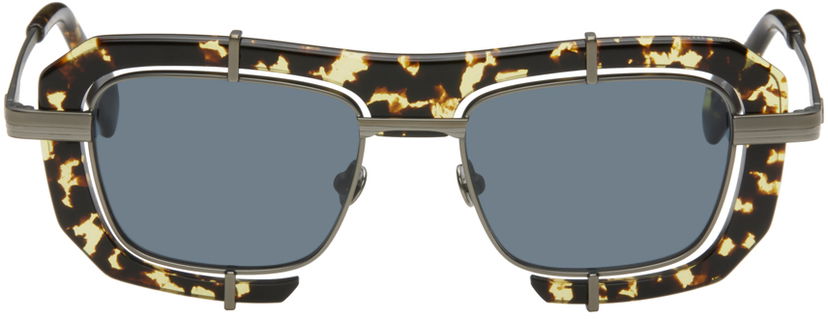 Solglasögon JW Anderson SSENSE Exclusive Tortoiseshell & Gunmetal Geometric Sunglasses Svart | JWA03