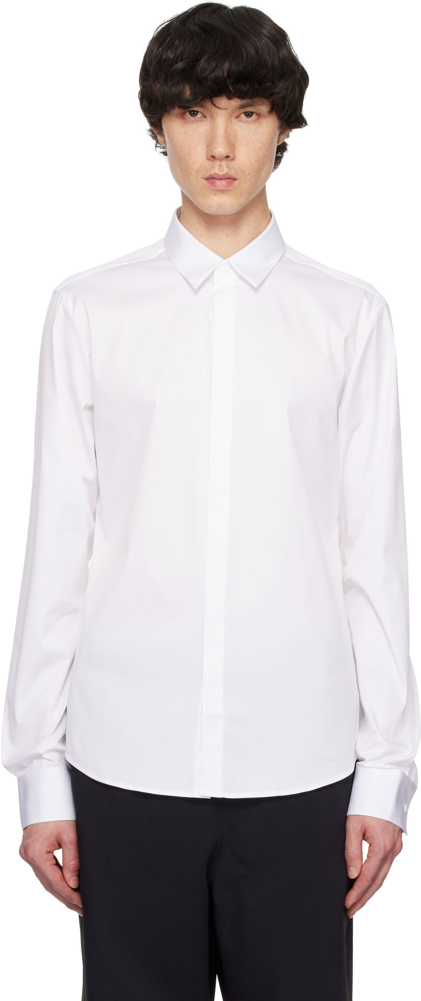 Skjorta WOOYOUNGMI WOOYOUNGMI Concealed Button Shirt Vit | W251DS01