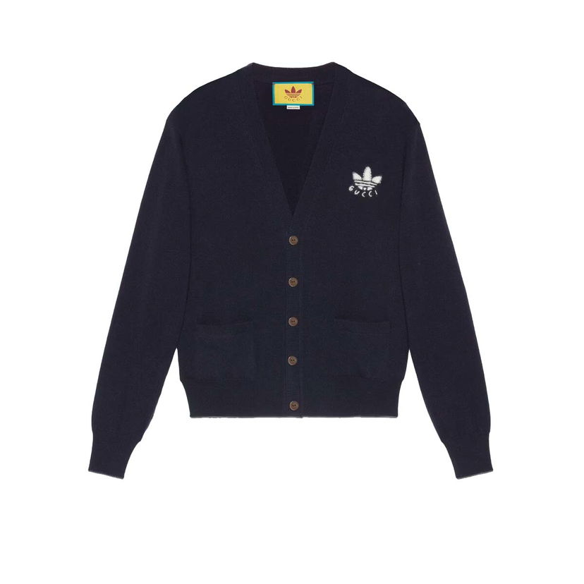 Sweater Gucci adidas x Wool Cardigan Navy Mörkblå | ‎702135 XKCH9 4215