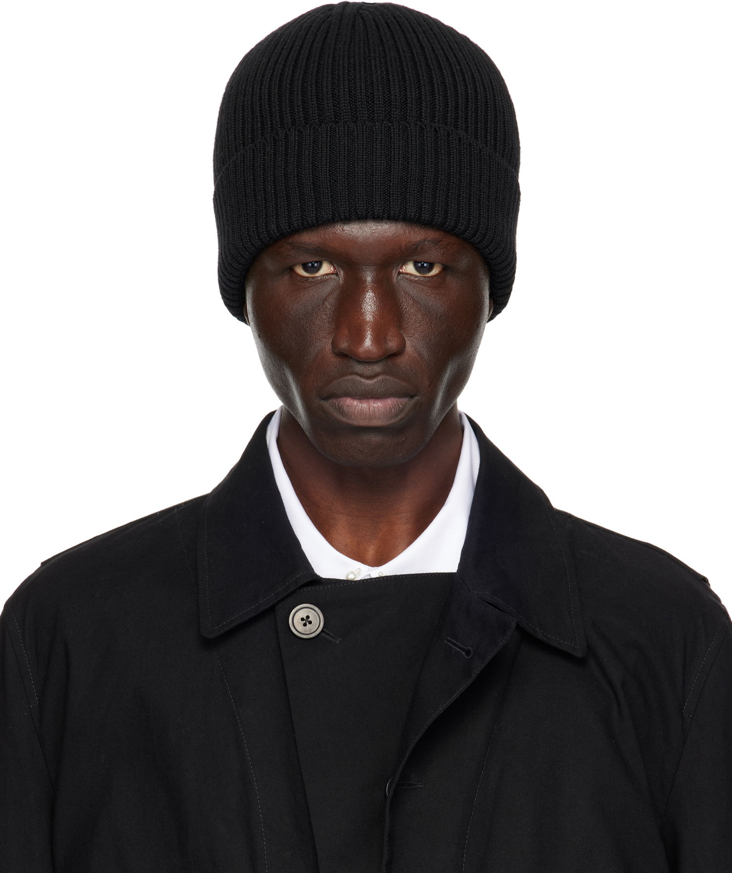 Mössa Ann Demeulemeester Ribbed Knit Beanie Svart | 2402-U-HT17-KN045-099, 0