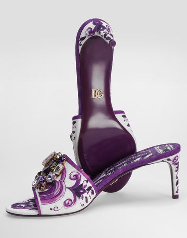 Tillbehör Dolce & Gabbana Dolce & Gabbana Brocade Jewel Embroidered Mules Purpur | CR1744AE123I03TN, 3