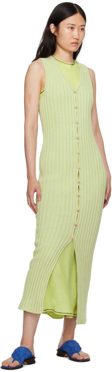 Klä Baserange Maxi Knit Dress Grön | DRLOS-CO-SP24, 3