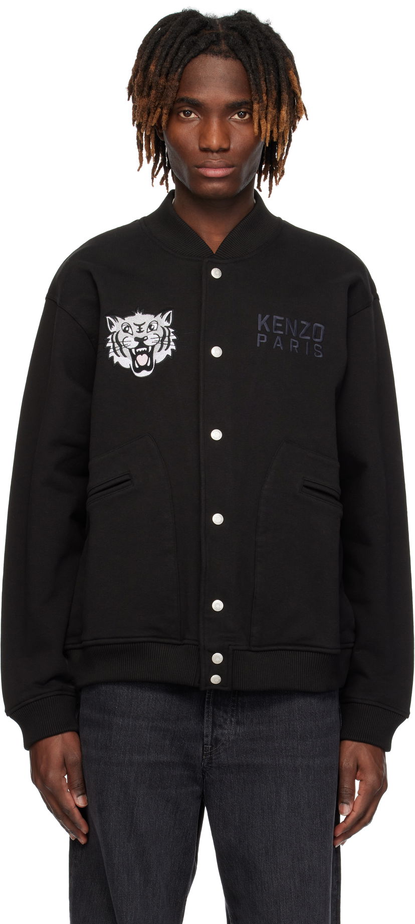 Bomberjacka KENZO Kenzo Paris 'Happy Tiger' Embroidered Bomber Jacket Svart | FF55BL1244MT