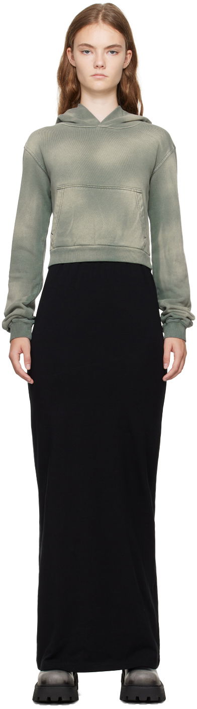 Sweatshirt We11done We11done Layered Hoodie Dress Grön | WD-TH2-24-838-W-KK