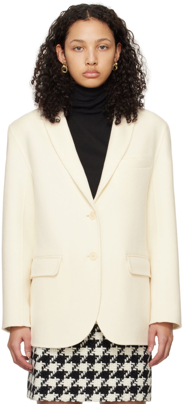 Jacka Anine Bing Anine Bing Women's Quinn Single-Breasted Blazer Vit | A-01-7073-150