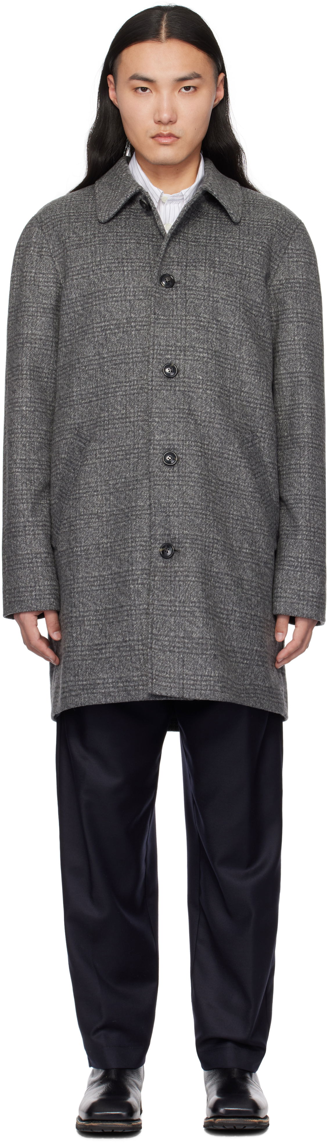 Rockar A.P.C. Wool Car Coat Grå | WOARE-H01547, 0
