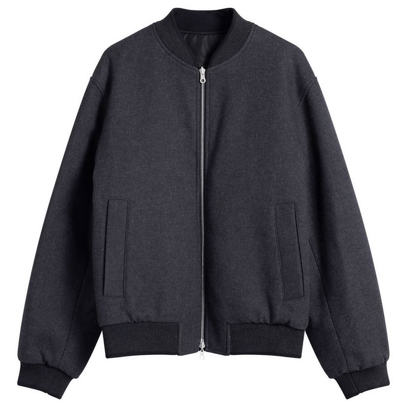 Bomberjacka Dries Van Noten Brushed Cotton Twill Bomber Jacket Grå | 252-020522-2118-803