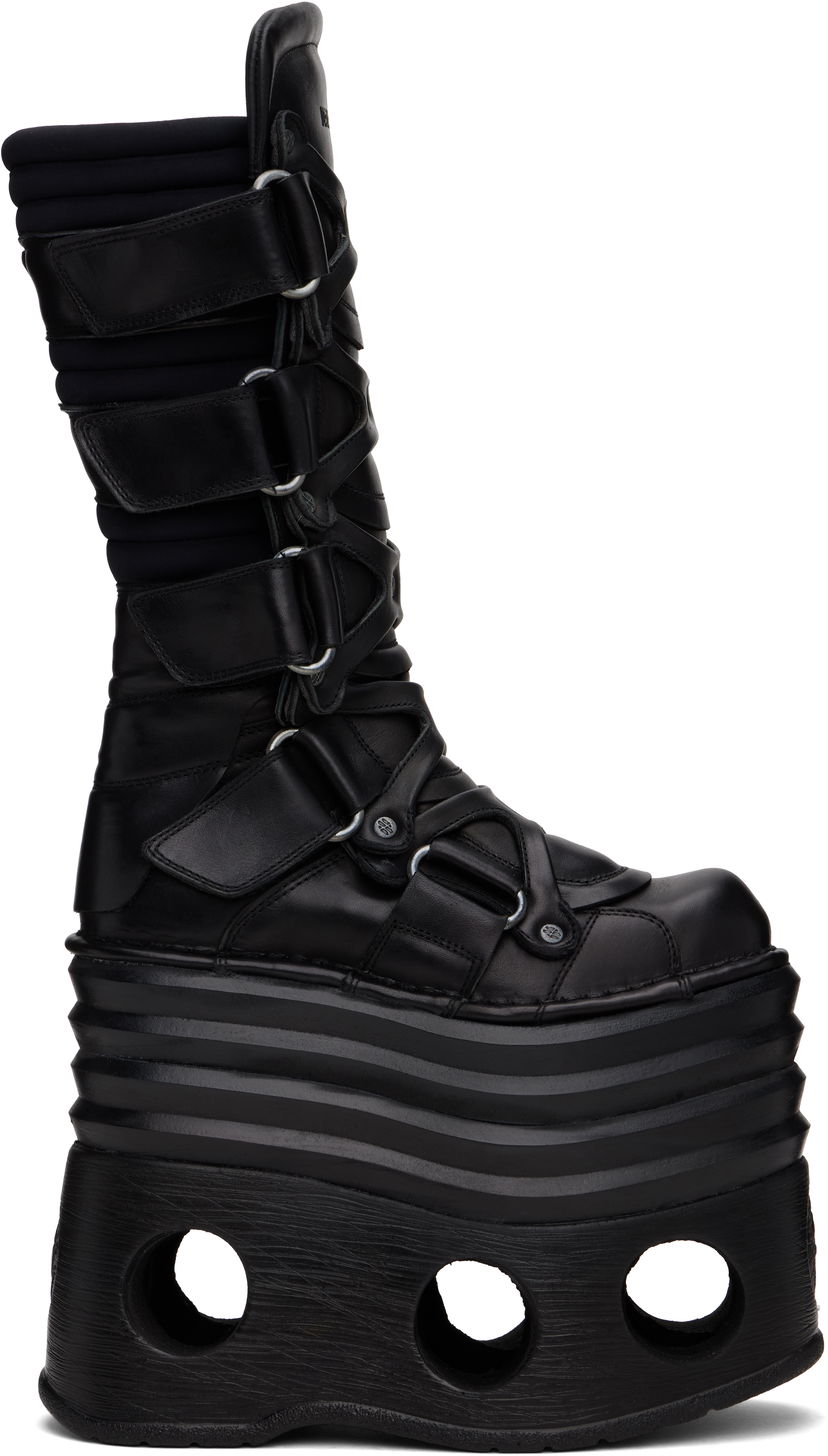 Kläder VETEMENTS VETEMENTS New Rock Edition Platform Tower Boots Svart | UA66SN140B