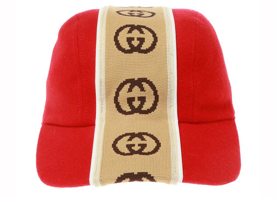 Hatt Gucci M Travis Baseball Hat Red/Beige Röd | 599067 4HI96 6479, 0