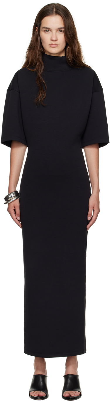 Klä Jean Paul Gaultier Jean Paul Gaultier 'The JPG' Jersey Maxi Dress Svart | 25/03-W-DR016-J004-0004, 0