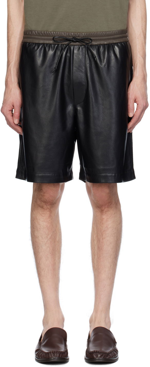 Shorts Nanushka Doxxi Vegan Leather Shorts Svart | NM24RSST00478