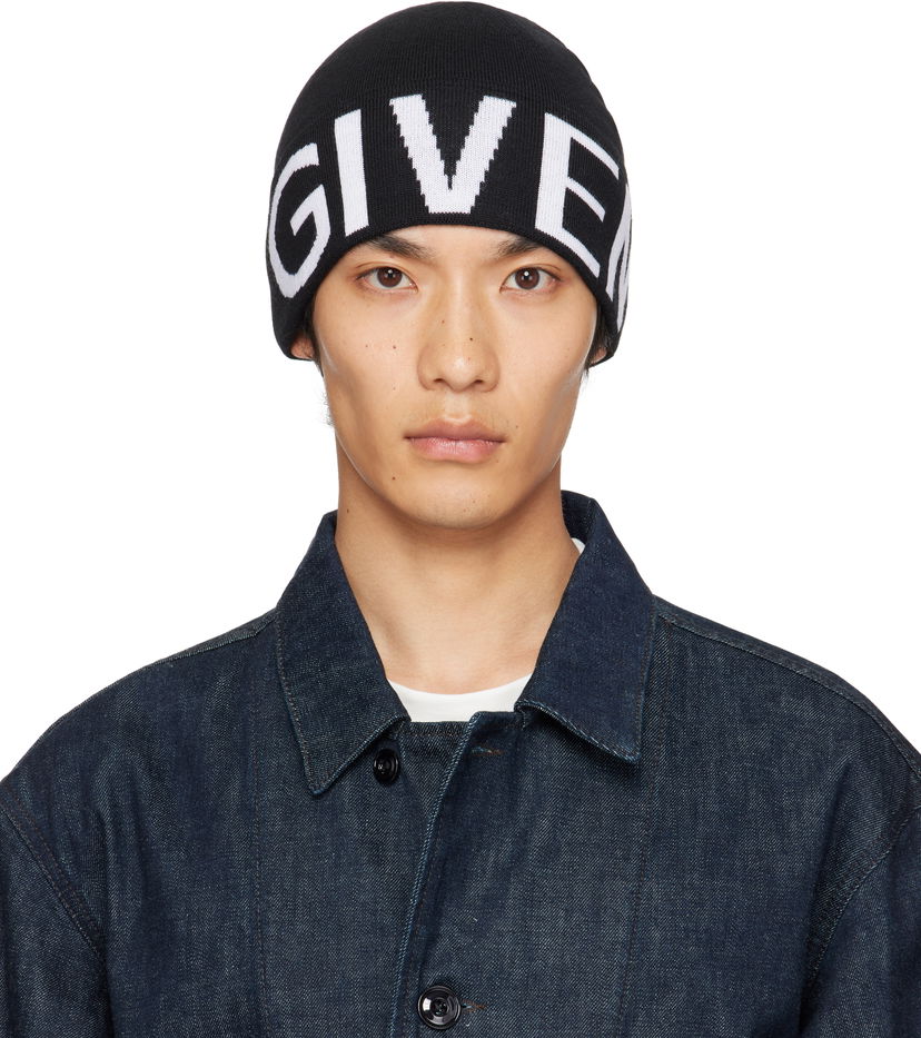Mössa Givenchy Givenchy Jacquard Beanie Svart | 710003973001-U7925