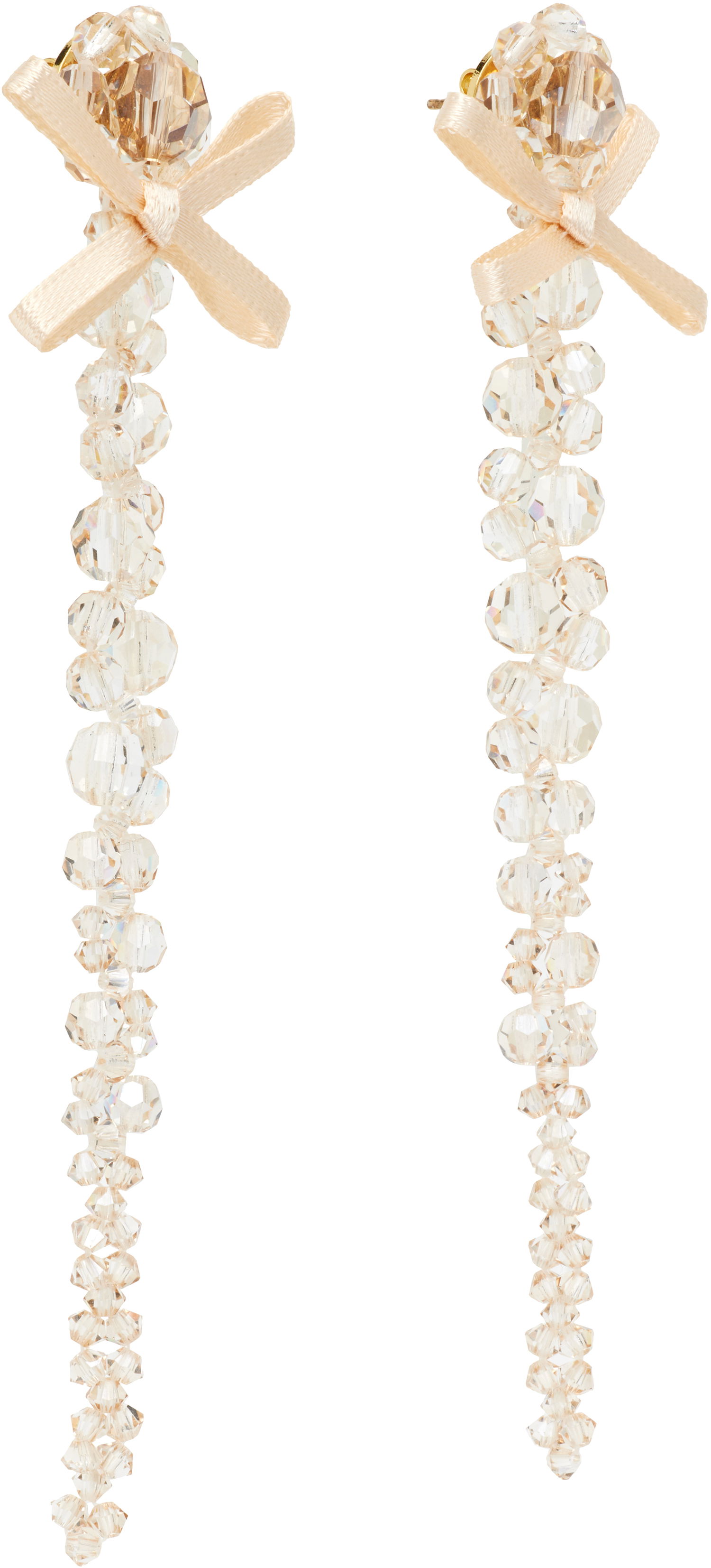 Örhängen Simone Rocha Simone Rocha Petite Bow Drip Faceted Crystal Bead Earrings Beige | ERG547 0903, 1