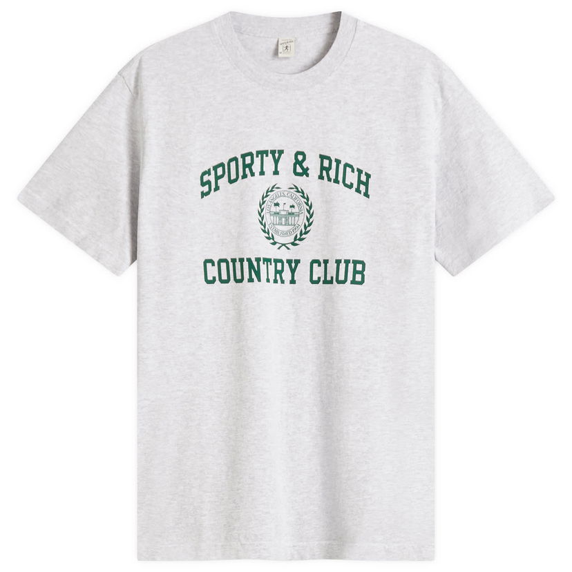 T-shirt Sporty & Rich Sporty & Rich Varsity Crest T-Shirt, Size Large Grå | TO043606218GY03