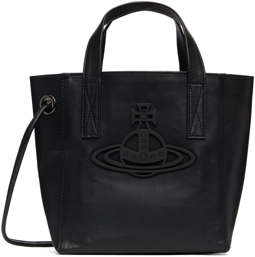 Tygpåse Vivienne Westwood Vivienne Westwood Sarah Small Leather Tote Svart | 4D030006U-L00AN-