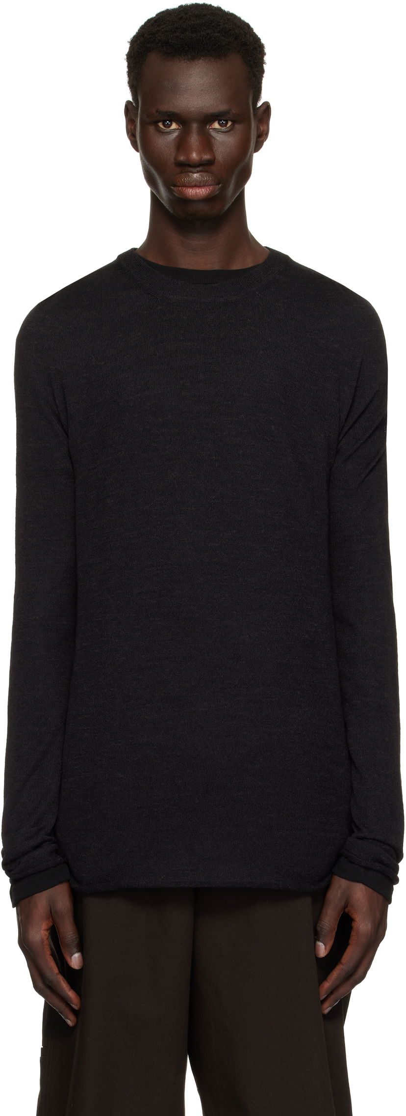 Sweater Jil Sander Jil Sander Layered Sweater Svart | J47FV0111_JTN381