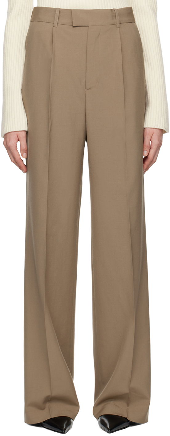 Byxor Róhe Relaxed Single Pleated Trousers Brun | 413-30-158