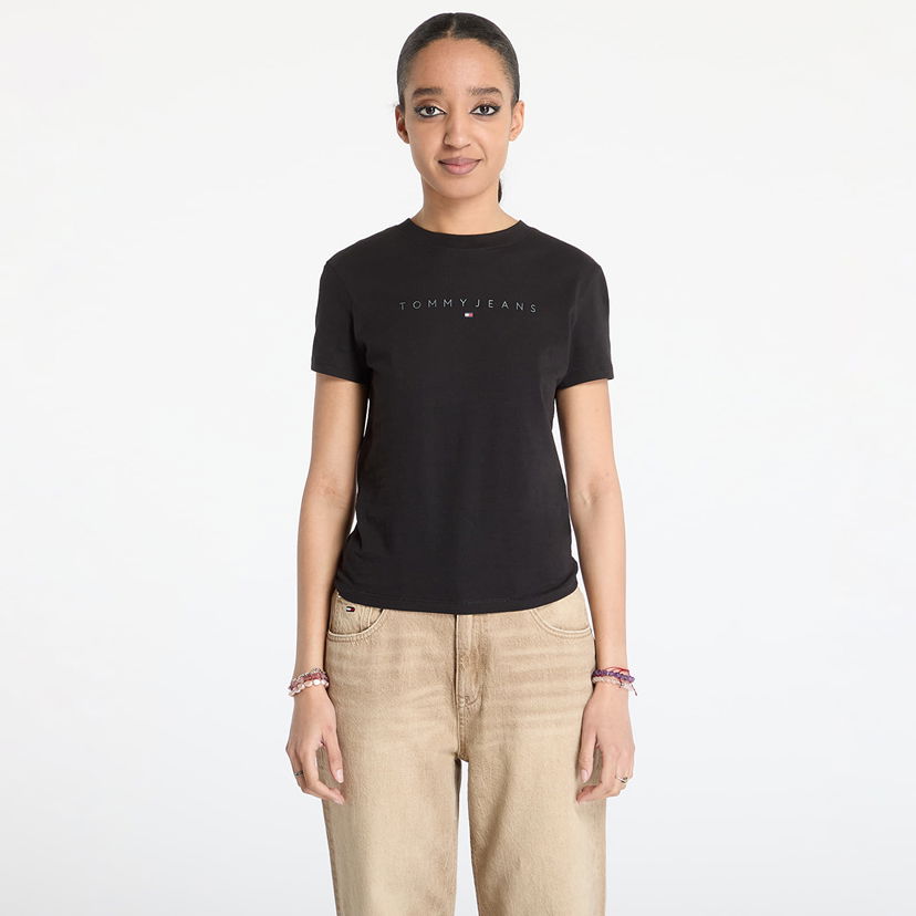 T-shirt Tommy Hilfiger Tommy Jeans Slim Linear T-Shirt Svart | DW0DW20315 BDS