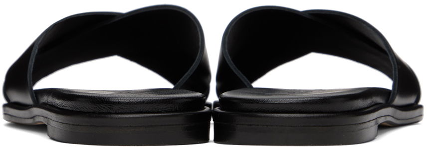 Tillbehör Aeyde Aeyde Sonia Leather Crisscross Slide Sandals Svart | A11-FS-BRNS08FL62-SS24-800-001, 1