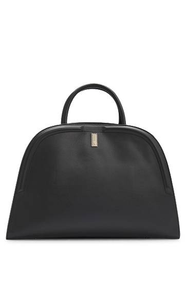 Handväska BOSS Ariell Grained Leather Tote Bag with Detachable Strap Svart | 50547740