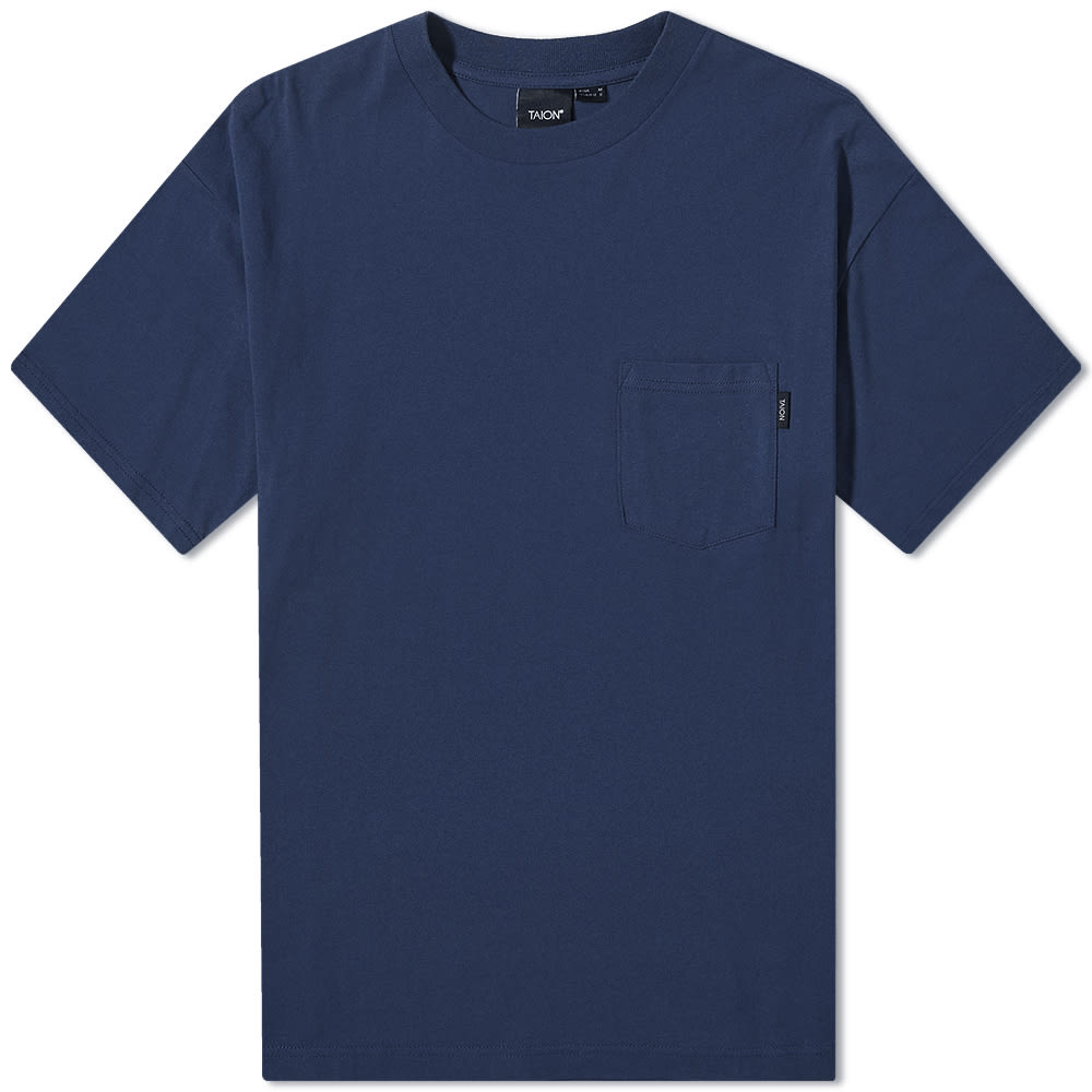 T-shirt TAION Storage Pocket Tee Mörkblå | TAION-TSPK01-NVY, 0