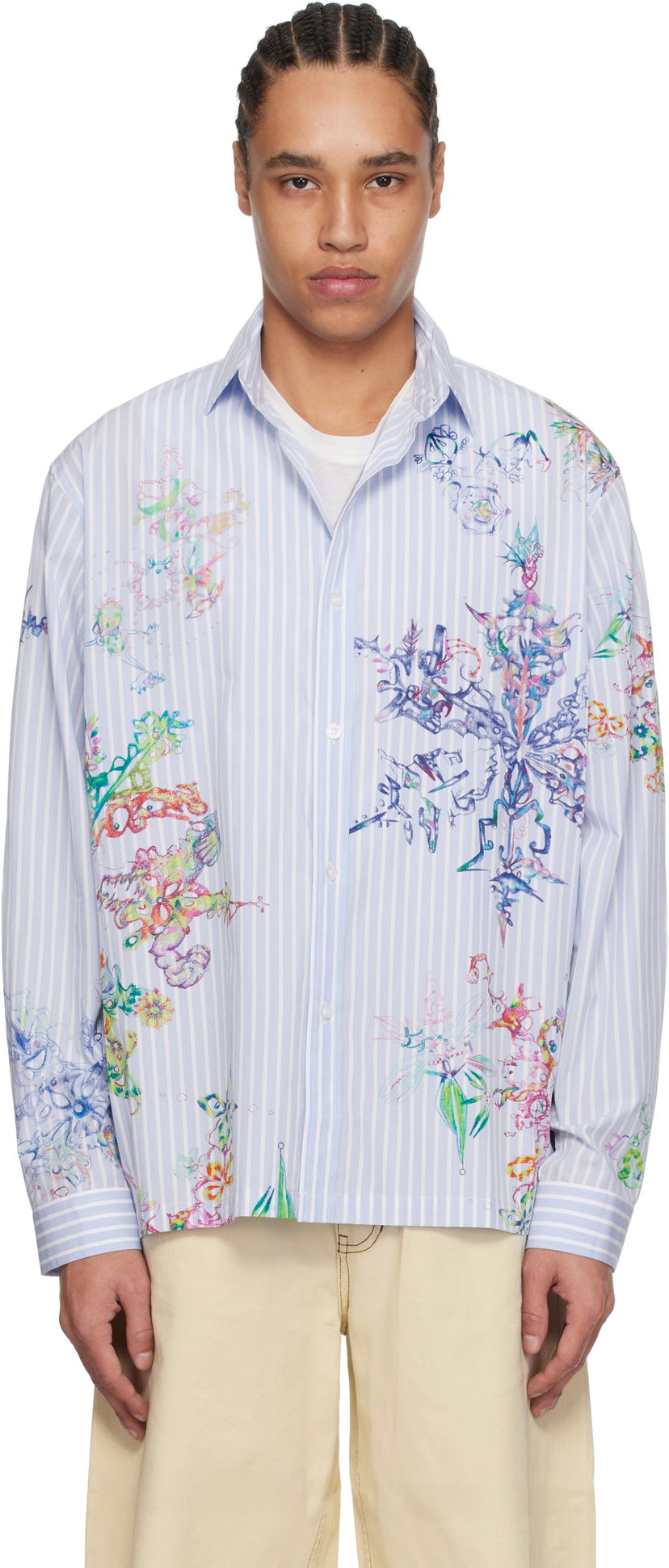 Skjorta Perks And Mini Perks and Mini Fractal Stripe Shirt Blå | 3834