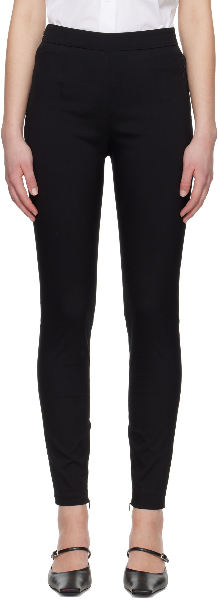 Damasker Marni Marni Stretch Poplin Symbol Trouser Leggings Svart | PAMA0571S0 UTC477